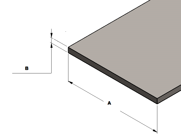 1″x6″ Flat Strap dimensions diagram