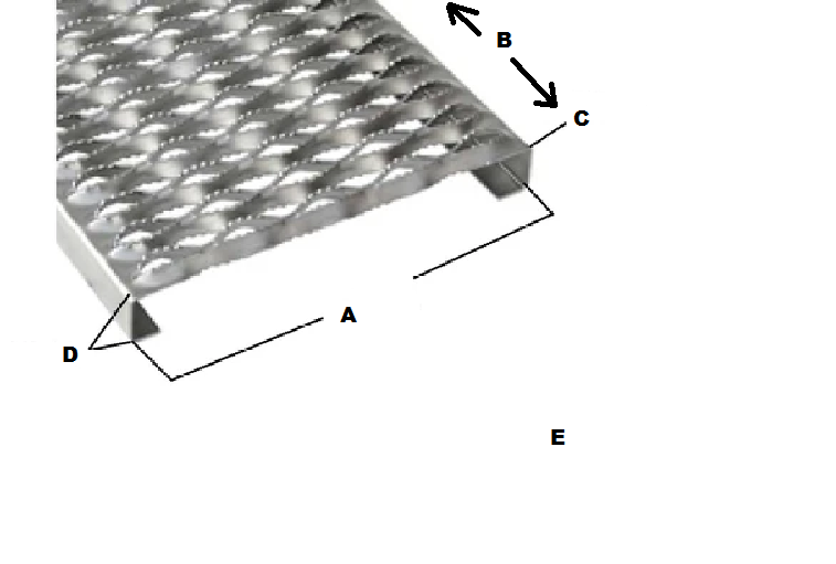 7″ Grip Strut dimensions diagram